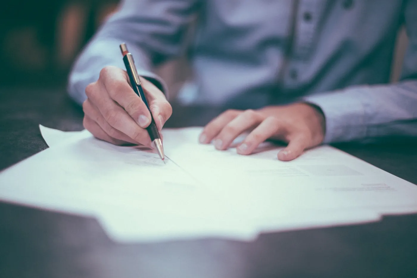 Accountant reviewing financial documents