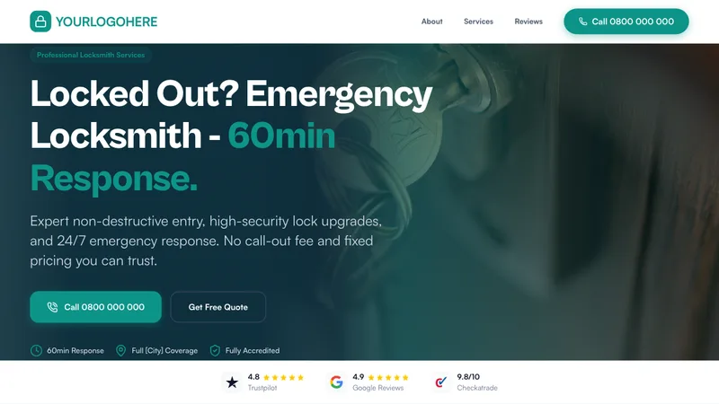 SecureEntry Locksmiths desktop template preview